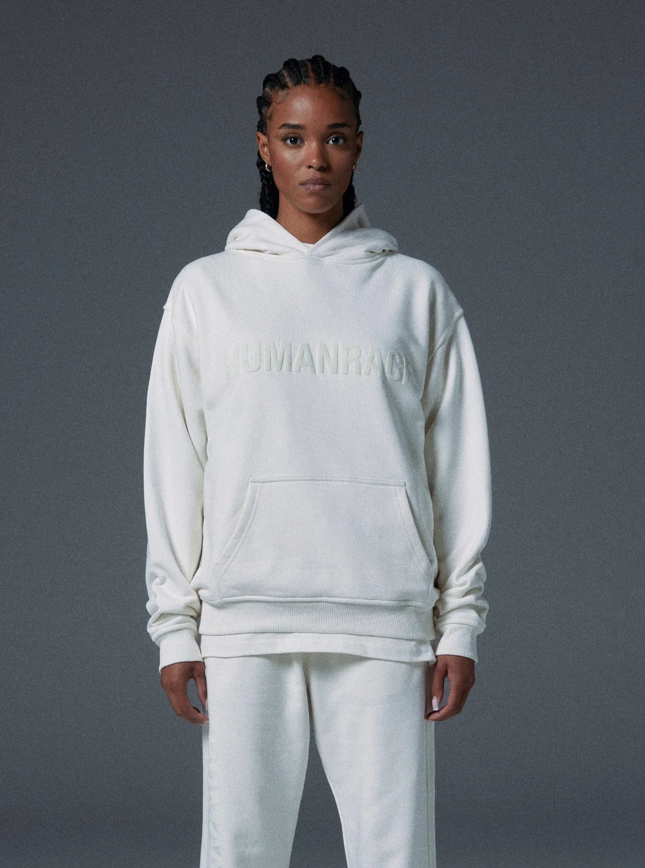 Human Hoodie in Bone White