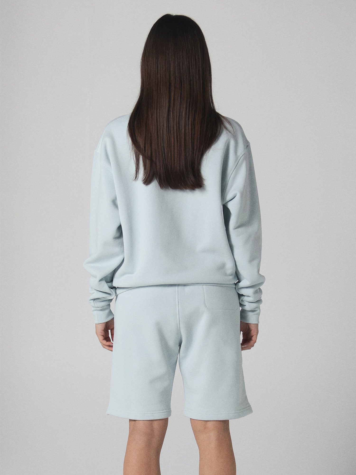 World Crewneck in Soft Blue