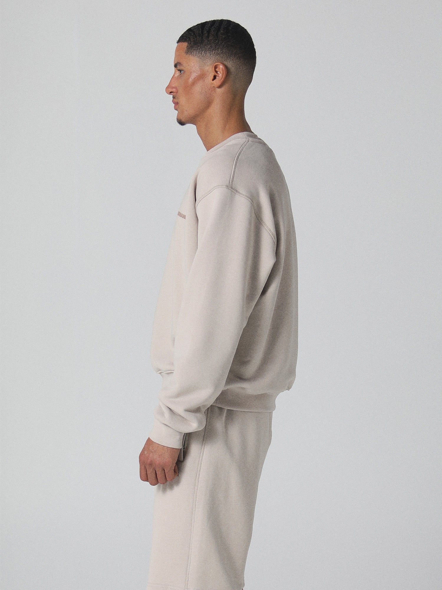 World Crewneck in Deep Taupe